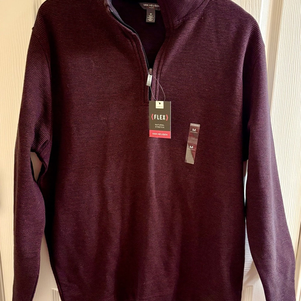 Van Heusen Men's Dark Red Quarter Zip Bundle